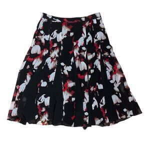 White House Black Market Floral Midi Skirt Flowy 2
